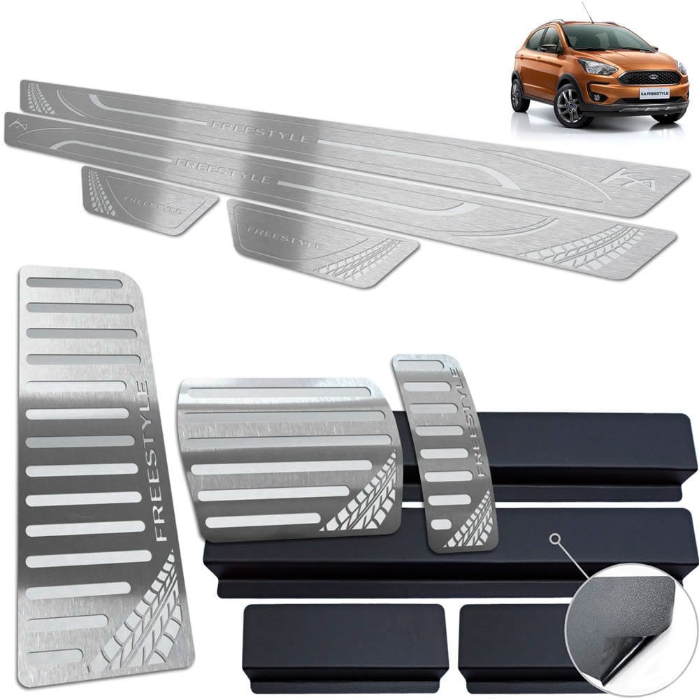 Soleira Descanso Pedaleira Automátic Prata Ford Ka Freestyle