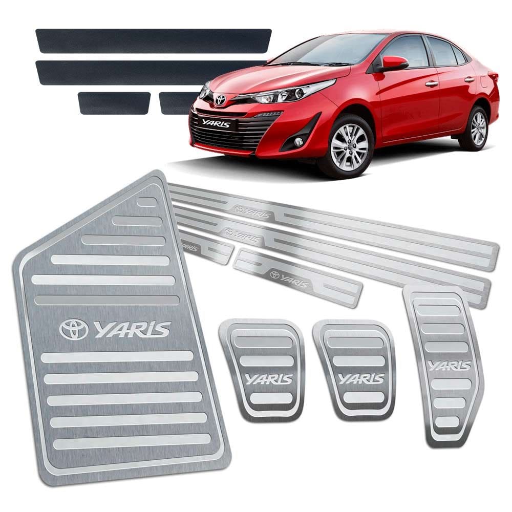 Soleira Pedaleira Descanso Yaris 2018 19 Prata Manual Relevo