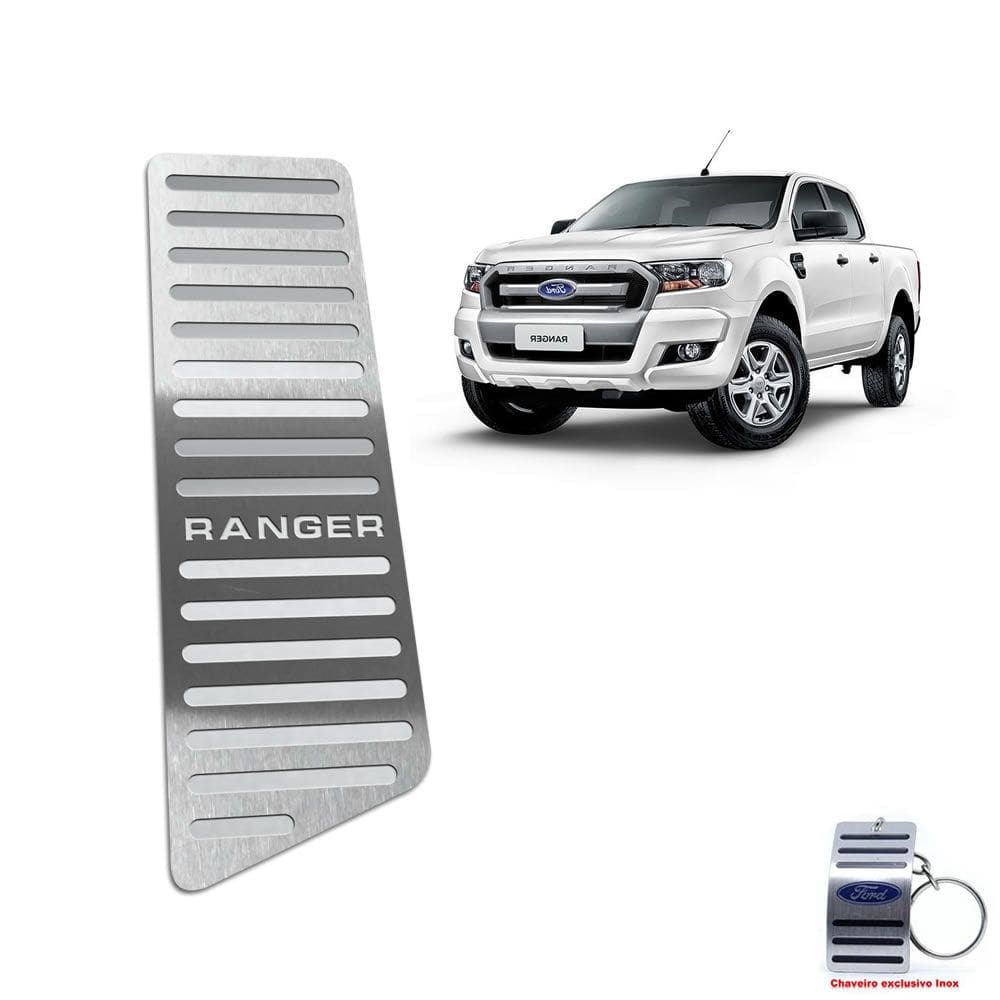 Descanso De Pé Aço Inox Ford Ranger 2017 A 2020 Prata