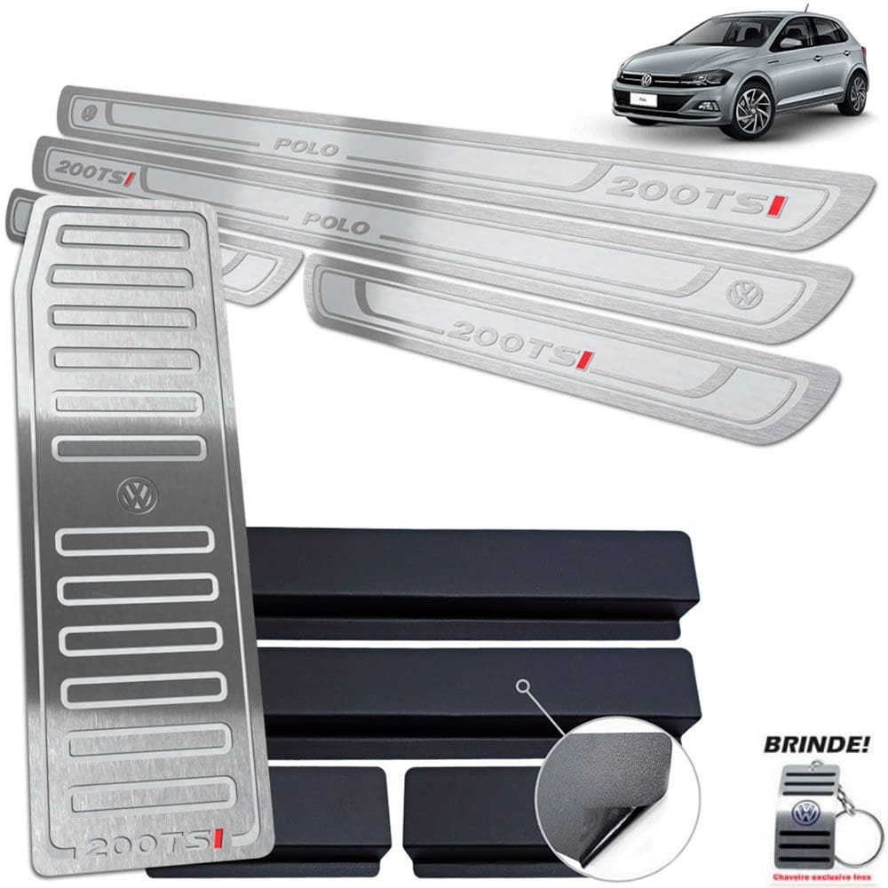 Soleiras Com Vinil + Descanso Polo 200 Tsi 18/2020 Prata AR