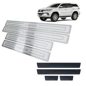 Soleiras Alto Relevo Hilux Sw4 2016/2019 + Vinil Prata