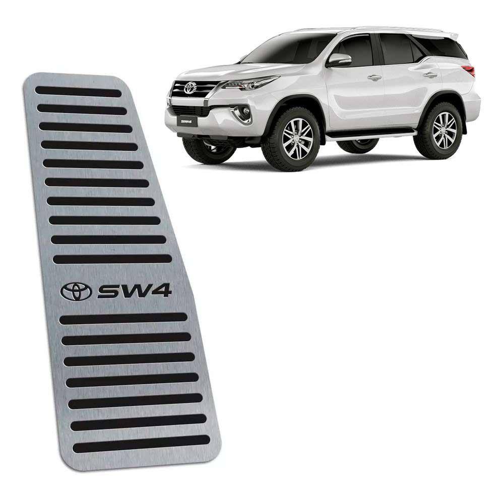 Descanso De Pé Toyota Hilux Sw4 2016/2019 Aço Inox Preto