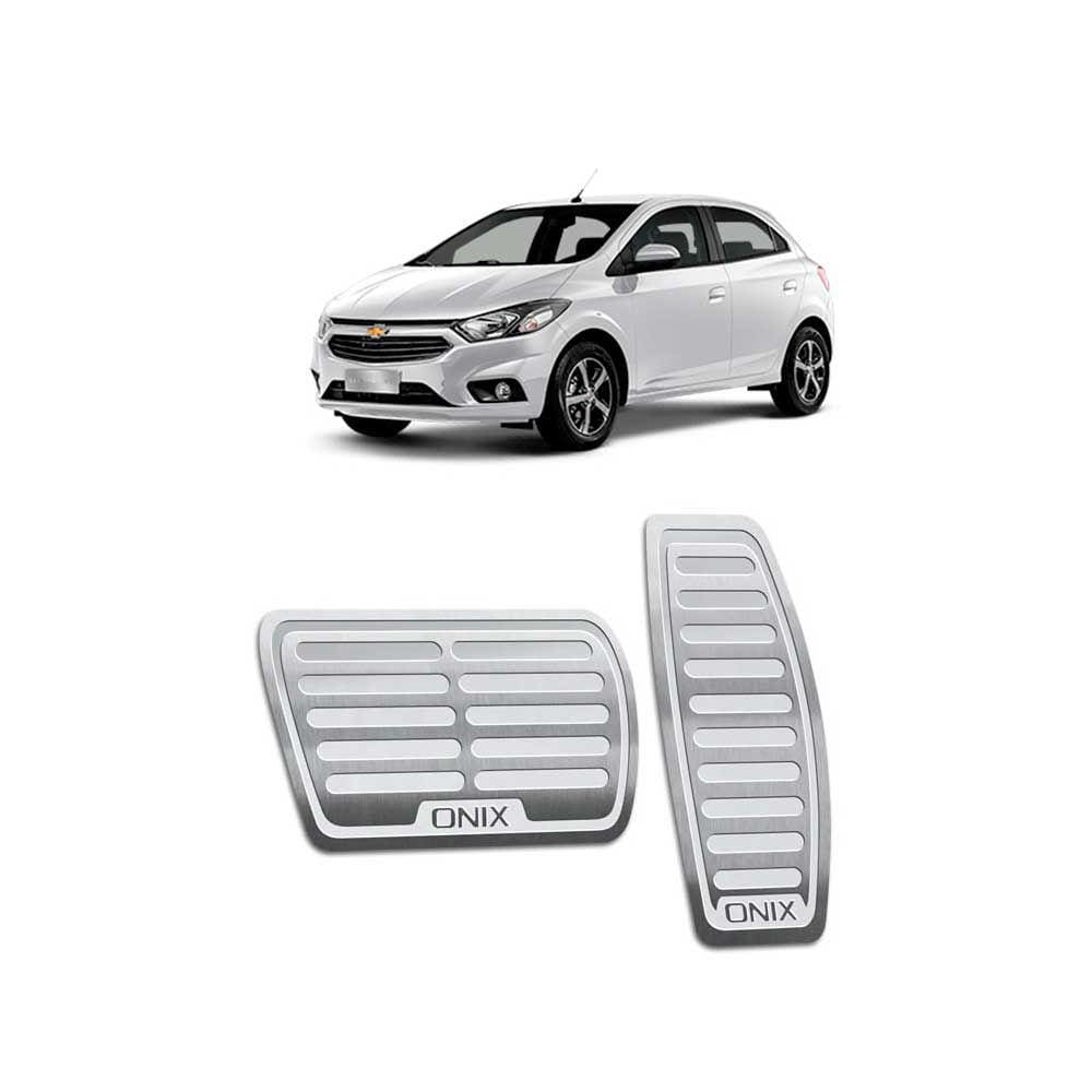 Pedaleira Chevrolet Onix 2013/2019 Aço Inox Automático Prata