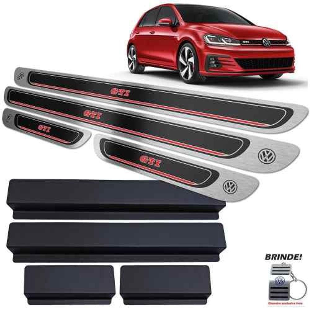 Soleiras Preto Alto Relevo Golf Gti 2014 A 2019 + Vinil