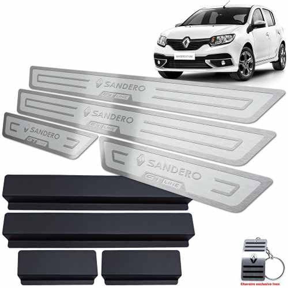 Soleiras Sandero Gt Line 2014 A 2022 Prata Alto Relevo