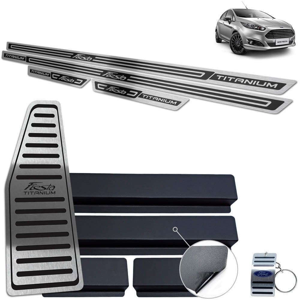 Descanso Soleira New Fiesta Titanium 2014 A 2019 Preto