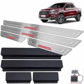 Soleiras Baixo Relevo Fiat Toro Volcano 2016 a 2021 Prata