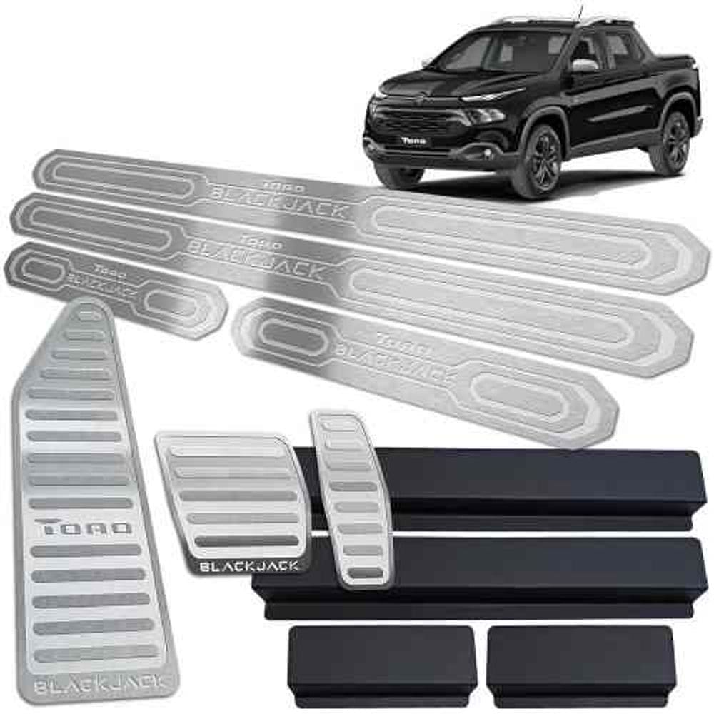 Soleiras Pedaleiras Descanso Fiat Toro Blackjack Prata BR