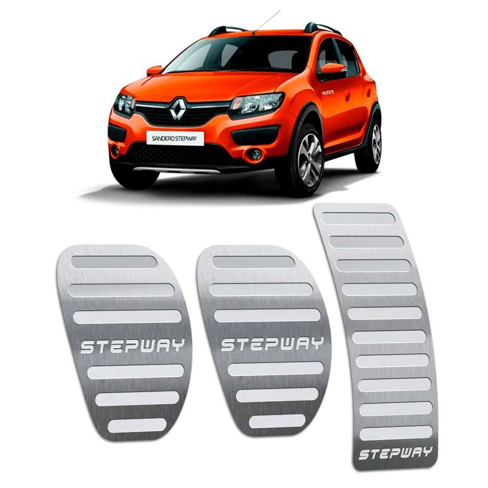 Pedaleira Sandero Stepway 2014/2019 Manual Prata