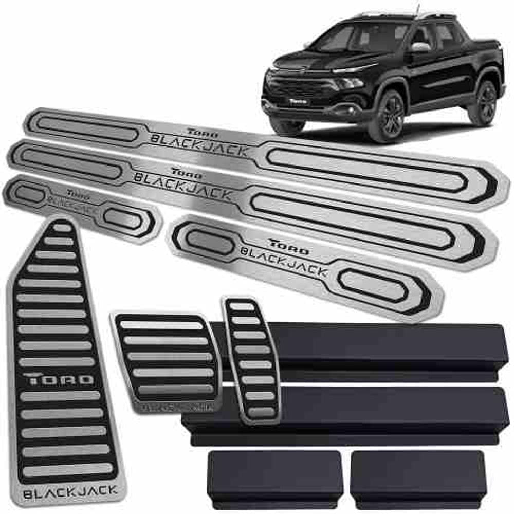 Soleiras Pedaleiras Descanso Fiat Toro Blackjack Preto BR