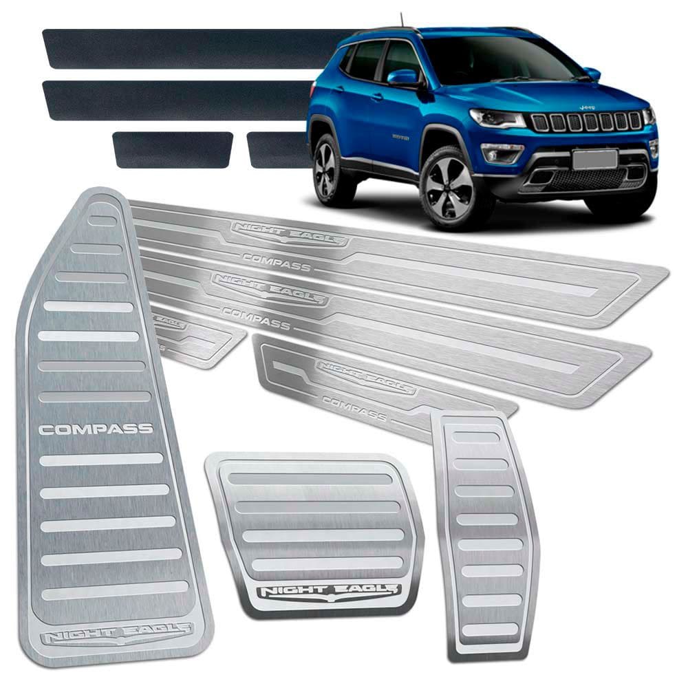 Soleiras + Pedaleiras + Descanso Compass Night Eagle Prata