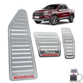 Pedaleiras Com Descanso Fiat Toro Volcano 2016 a 2021 Prata