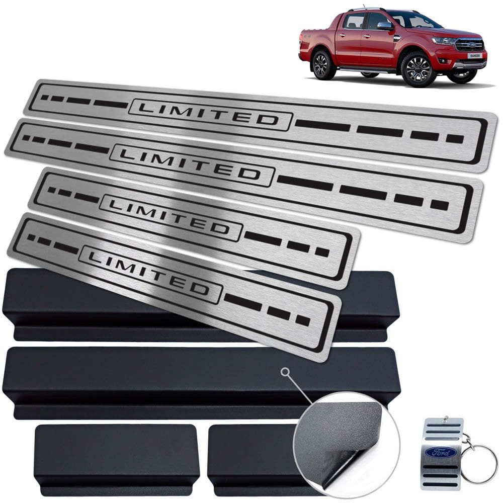 Soleira Ford Ranger Limited 2017 A 2020 Preto Baixo Relevo