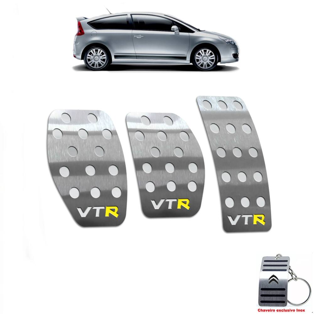 Pedaleira Em Aço Inox Citroen C4 Vtr 2005 A 2010 Prata