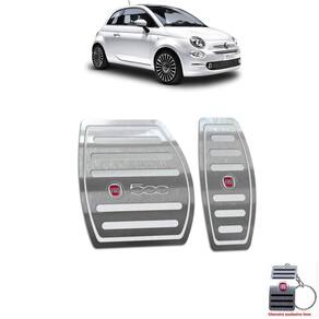 Pedaleira Automático Em Aço Inox Prata Fiat 500