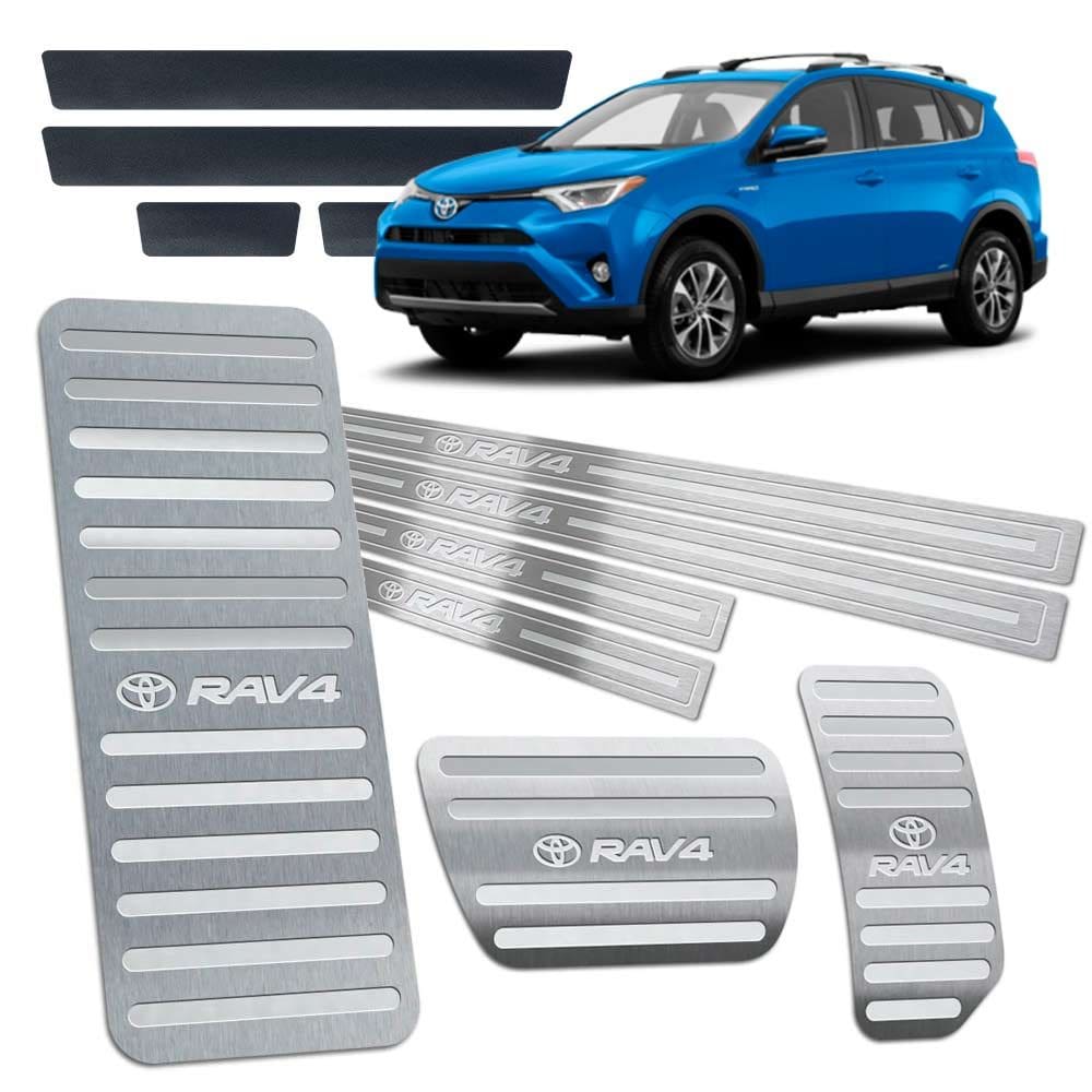 Toyota Rav4 2013/2019 Soleiras Pedaleiras Descanso Prata