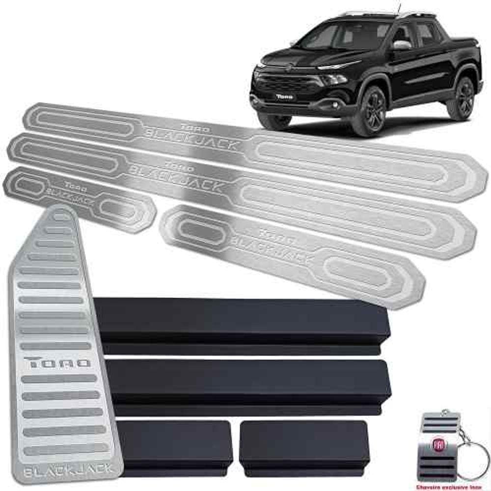 Soleiras Com Vinil E Descanso Fiat Toro Blackjack Prata BR