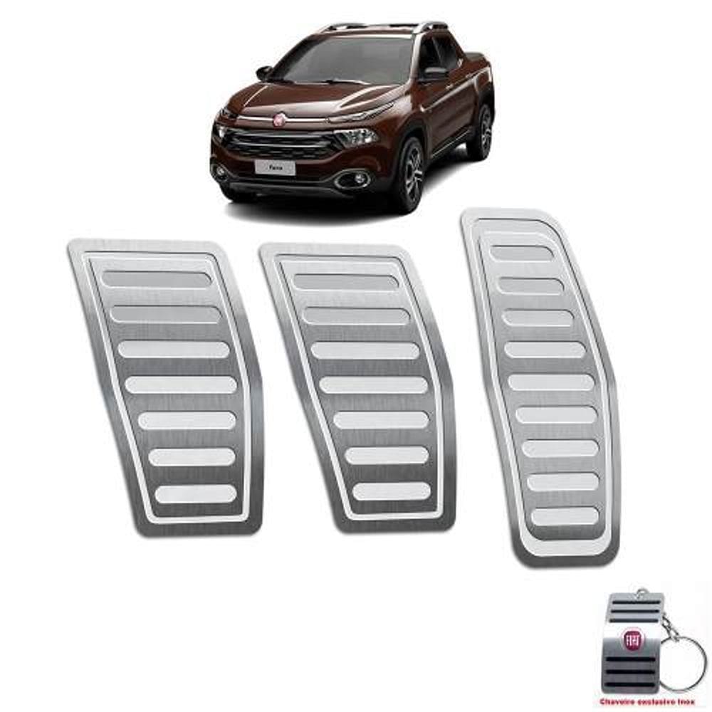 Pedaleiras Em Aço Inox Fiat Toro 2016 A 2021 Manual Prata