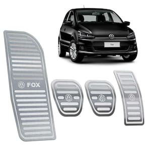 Pedaleiras + Descanso Aço Inox Fox 2014/2020 Manual Prata