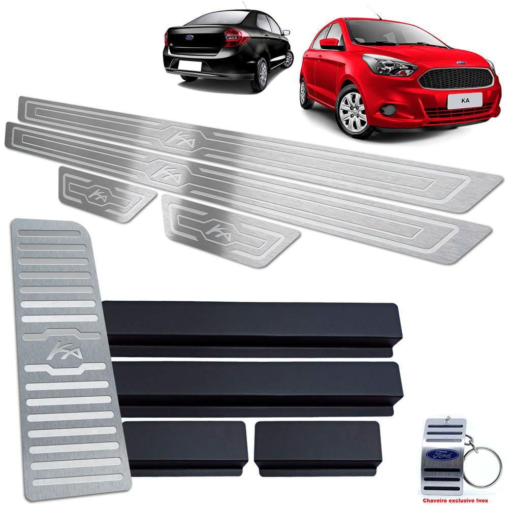 Soleiras + Vinil Descanso Ford Ka 2014/2020 Prata