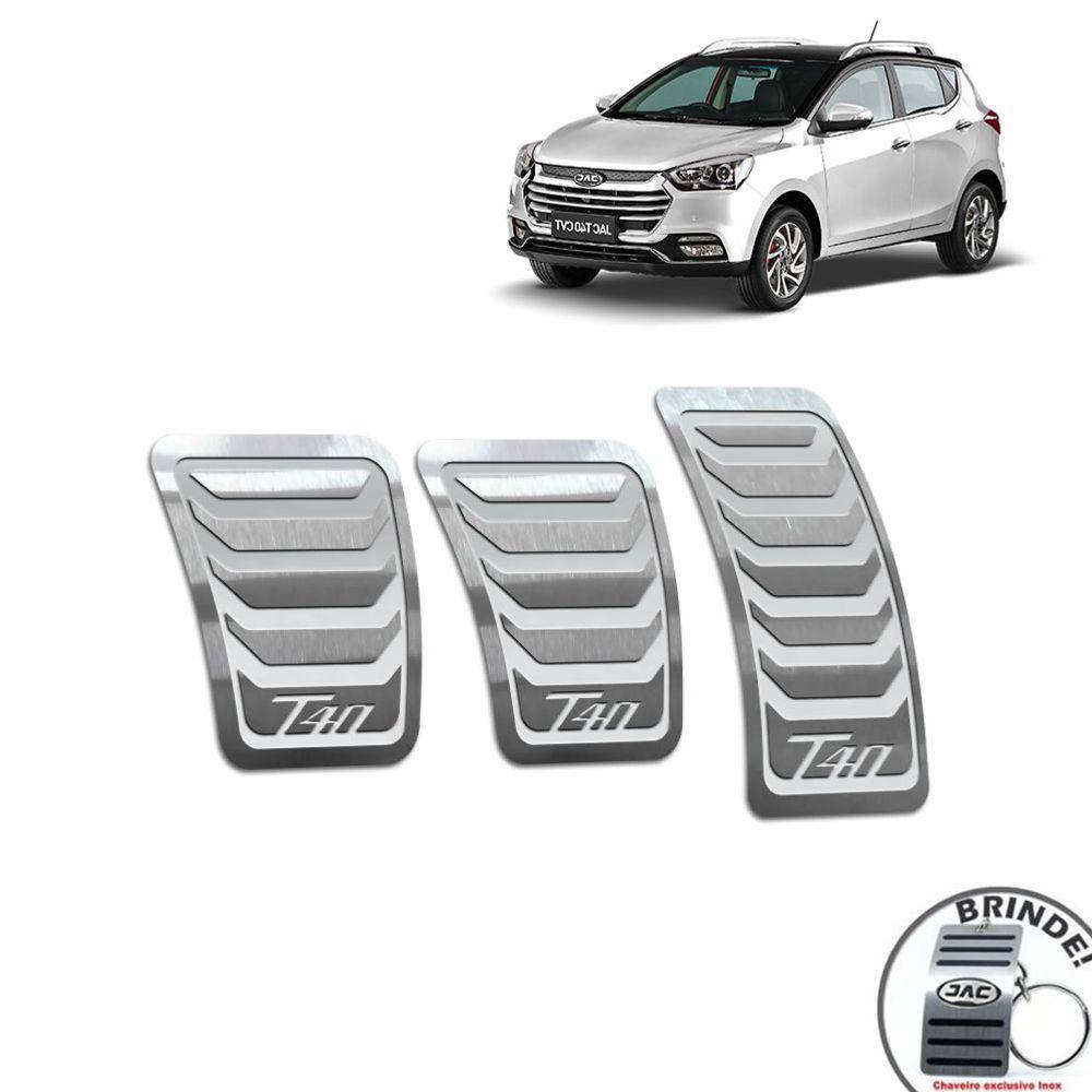 Jac T40 Pedaleiras Em Aço Inox Manual Prata