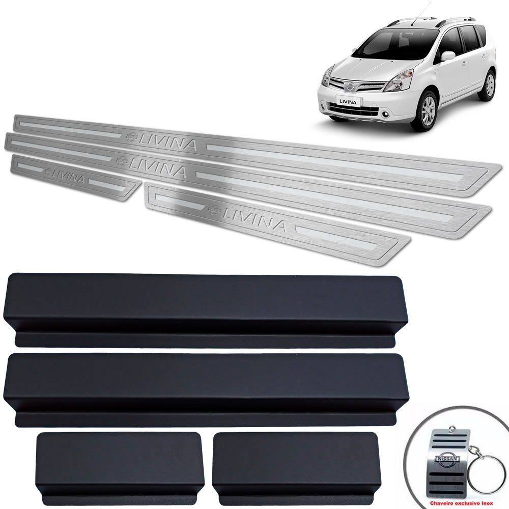 Soleiras Nissan Livina 2010/2014 Prata Baixo Relevo