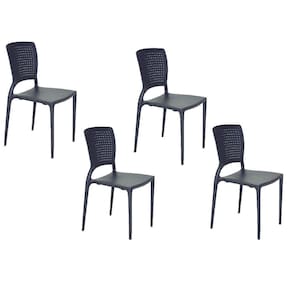 Conjunto de 4 Cadeiras Plásticas Tramontina Safira Grafite