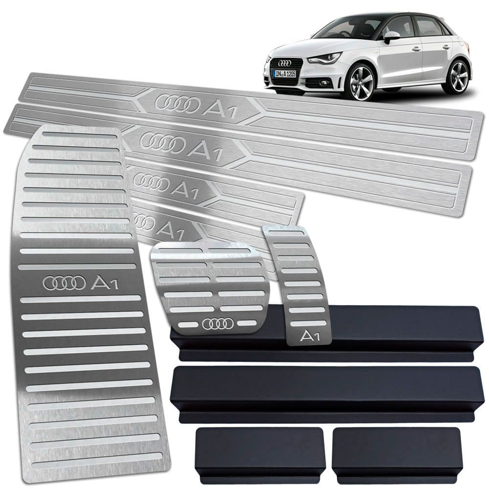 Soleira Pedaleira Auto Descanso Audi A1 2011 A 2018 Prata 4P