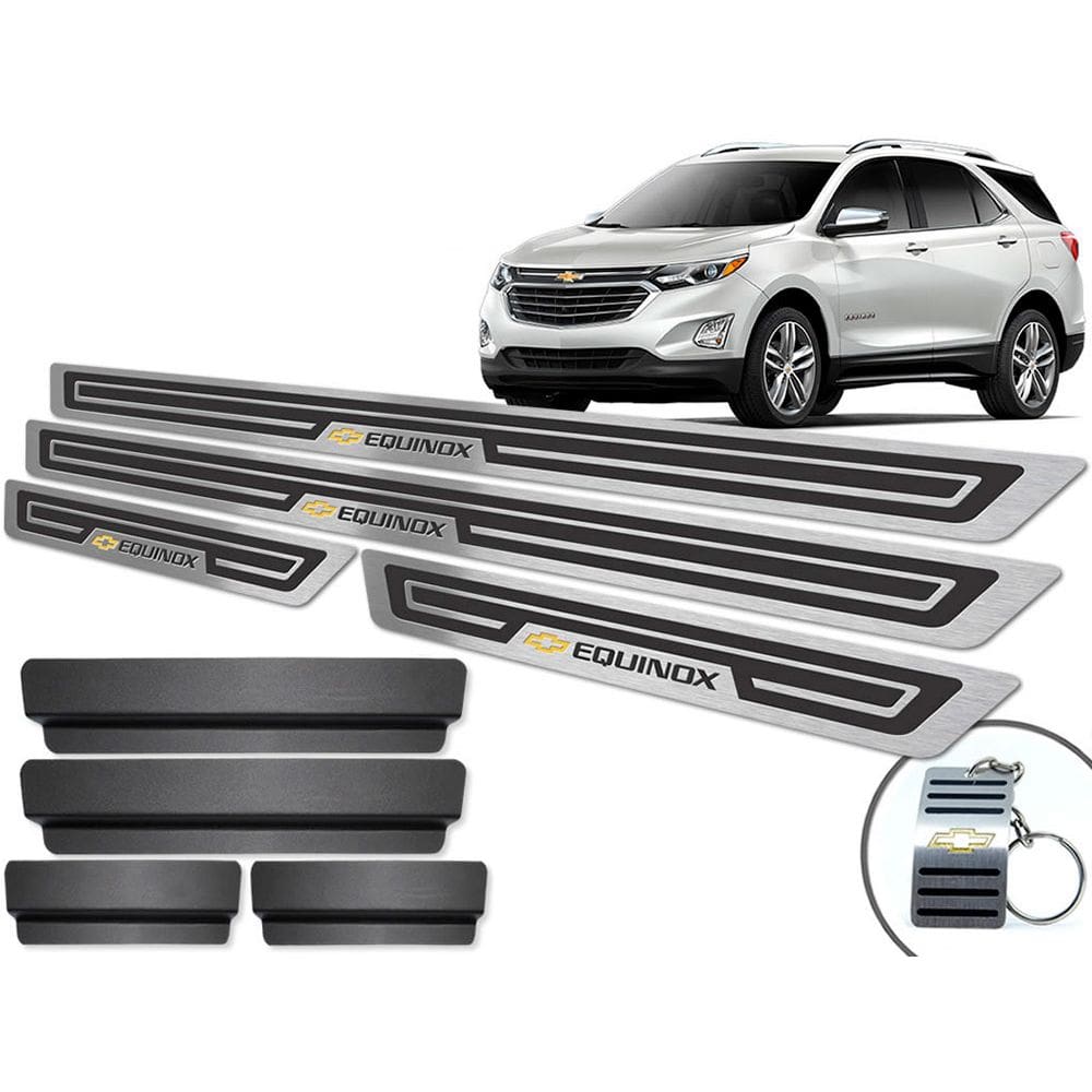 Soleira Com Vinil Chevrolet Equinox Preto Alto Relevo