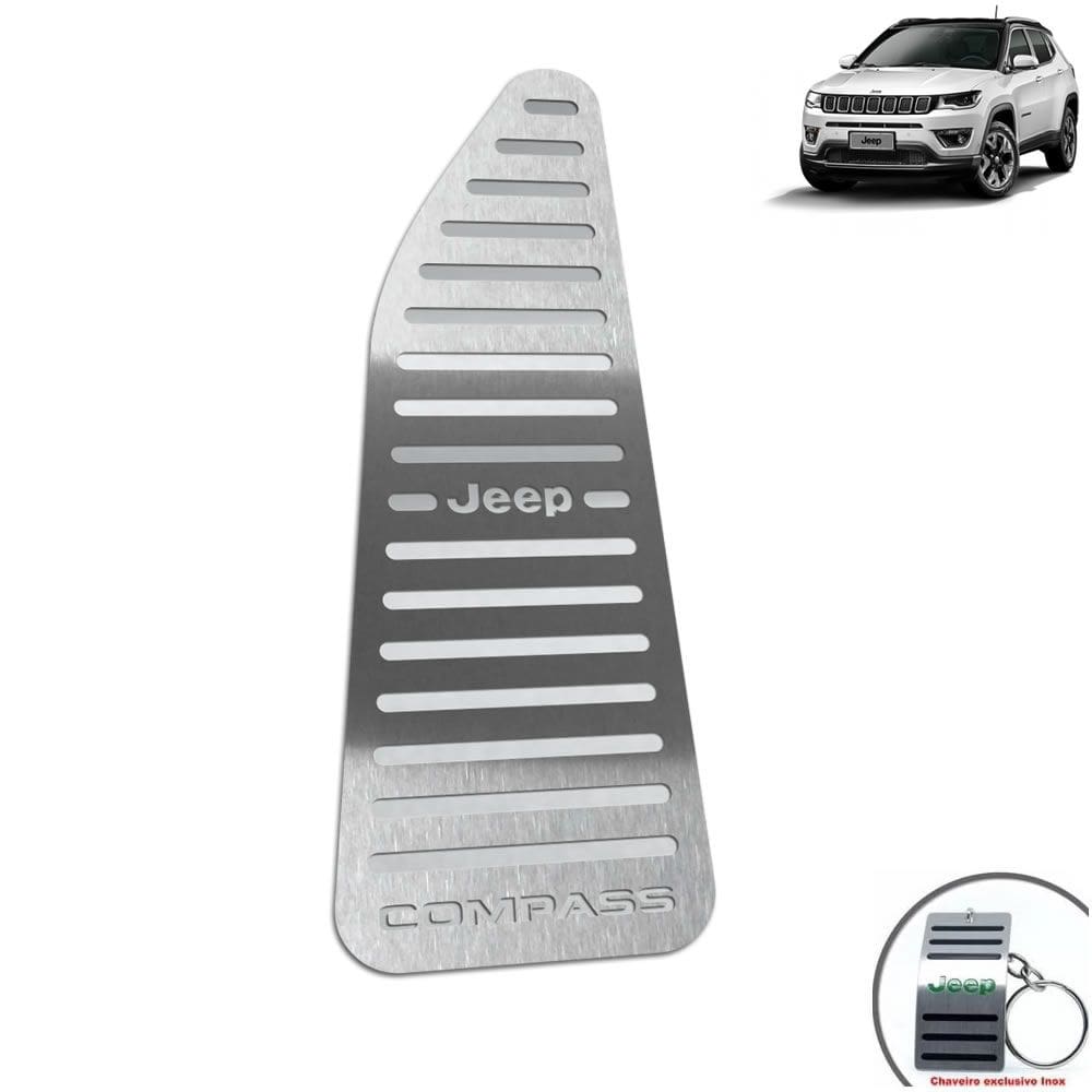 Descanso De Pé Em Aço Inox Jeep Compass 2017/2020 Prata
