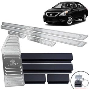 Soleiras + Vinil + Descanso Nissan Versa 2015/2020 Prata