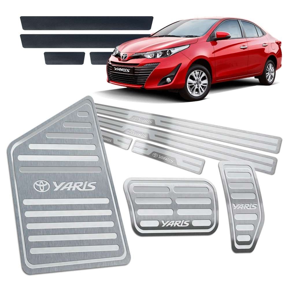 Soleira Pedaleira Descanso Yaris 2018 2019 Prata Aut Relevo