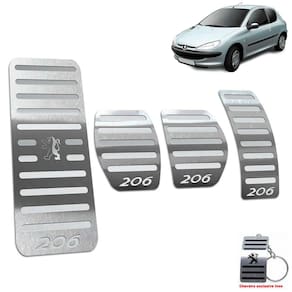 Pedaleiras + Descanso Peugeot 206 1998/2010 Manual Prata