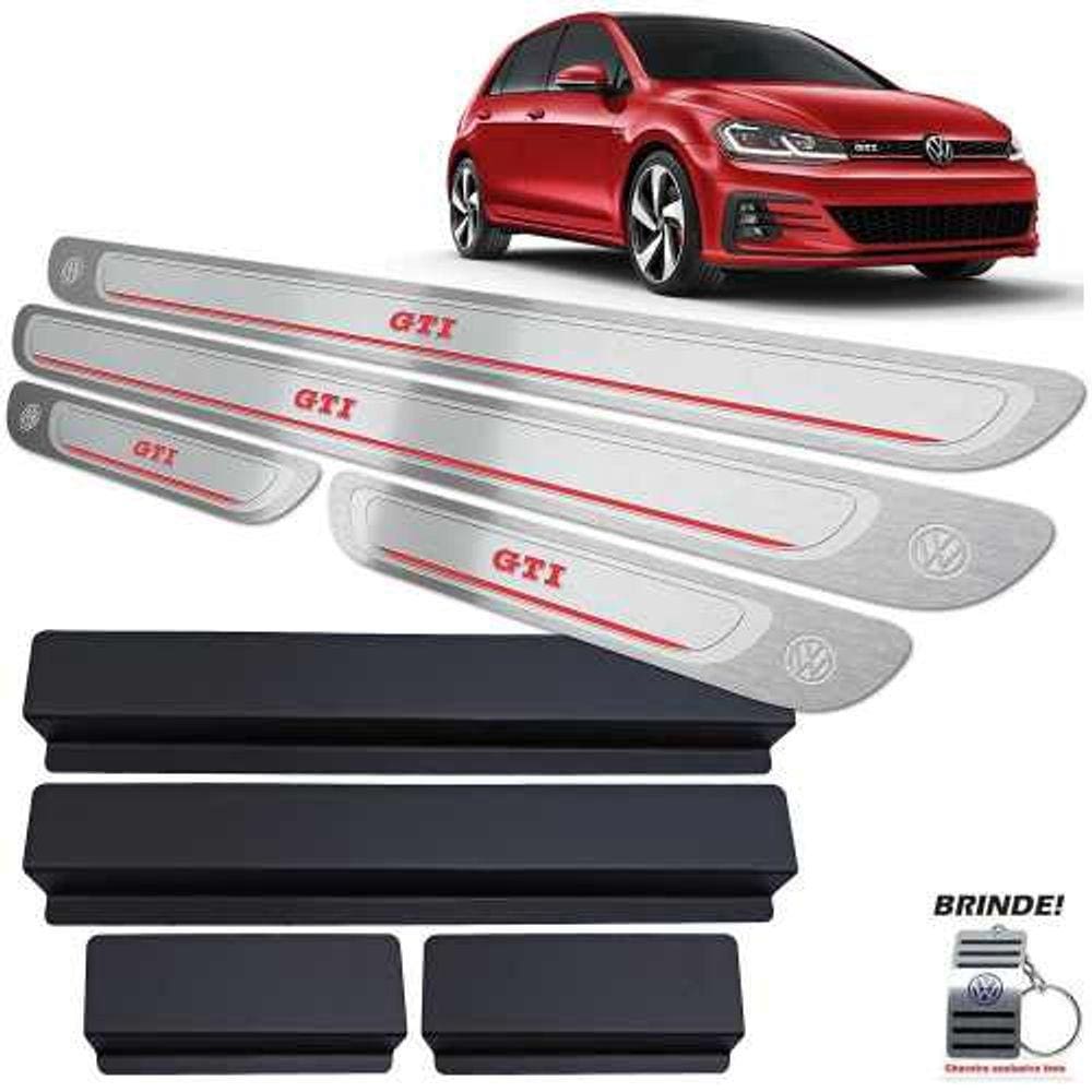 Soleiras Prata Alto Relevo Golf Gti 2014 A 2019 + Vinil