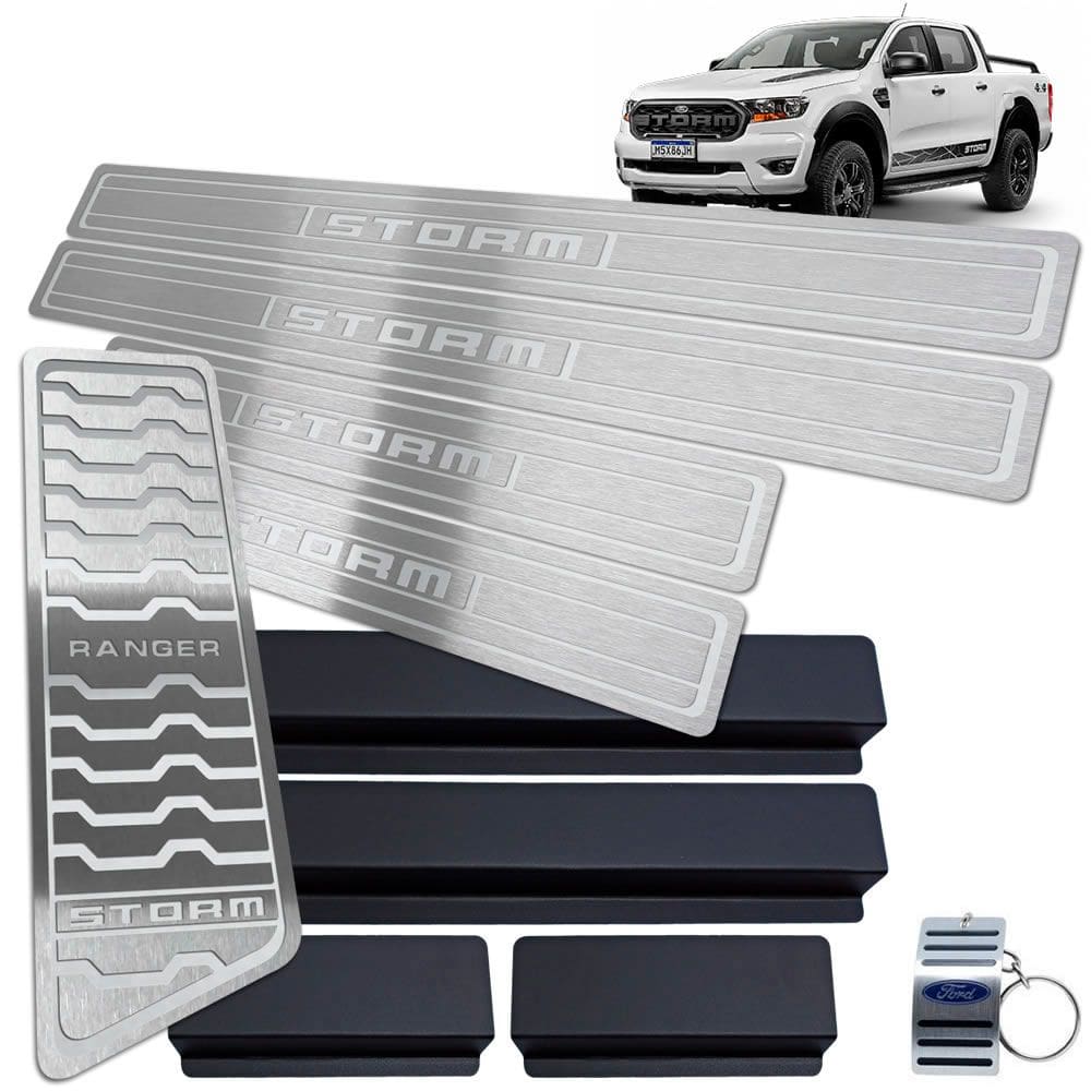 Descanso + Soleira Ford Ranger Storm Prata Baixo Relevo