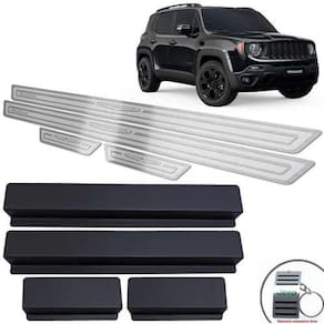 Soleira + Vinil Jeep Renegade Night Eagle Prata Alto Relevo