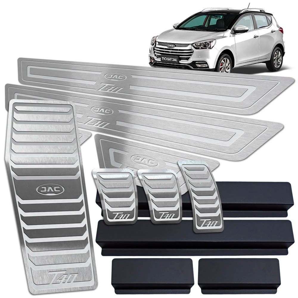Soleiras Vinil Pedaleiras Descanso Jac T40 Manual Prata BR