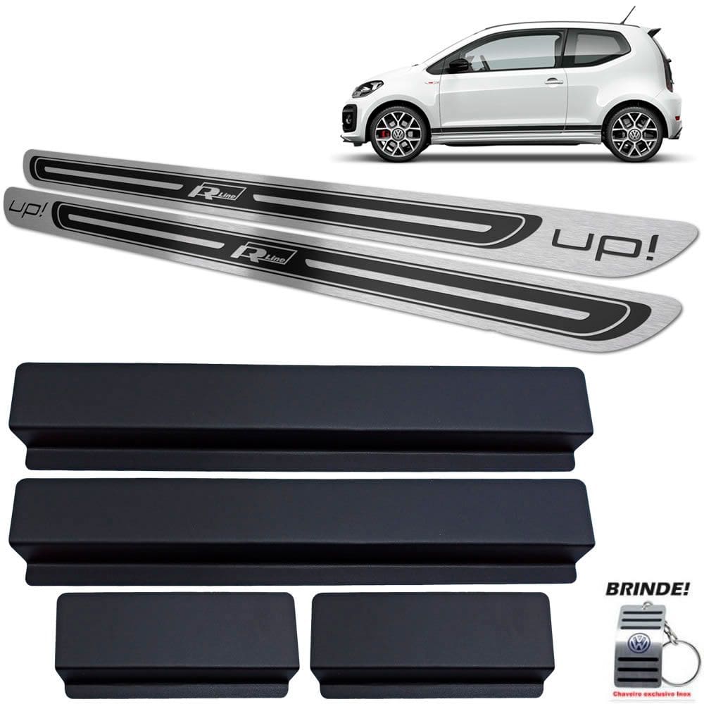 Soleiras Volkswagen Up R-line 2 Portas Preto Alto Relevo