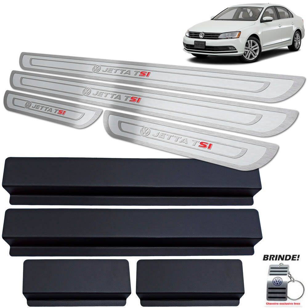 Soleiras Vw Jetta Tsi Com Vinil Prata Alto Relevo SI