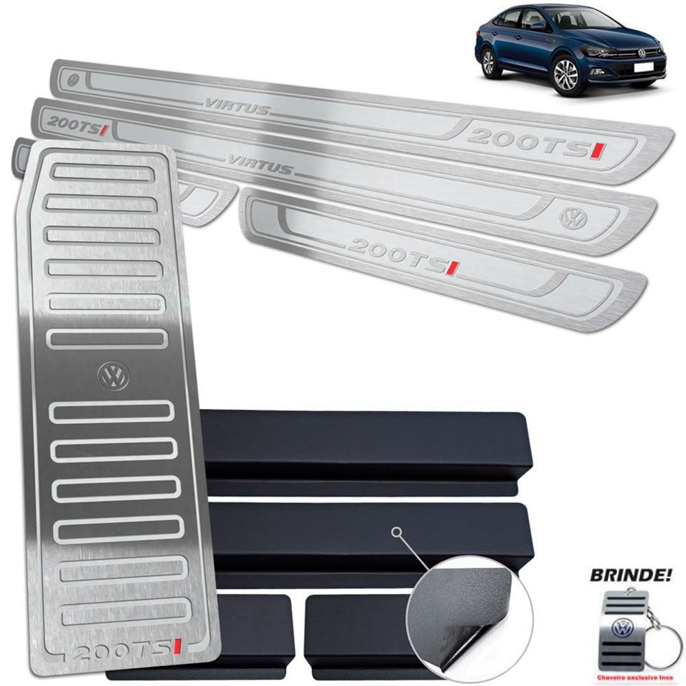 Soleira Descanso Virtus 200 Tsi 2018 2020 Prata Alto Relevo