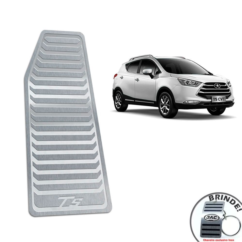 Jac T5 2016 A 2019 Descanso De Pé Aço Inox Prata