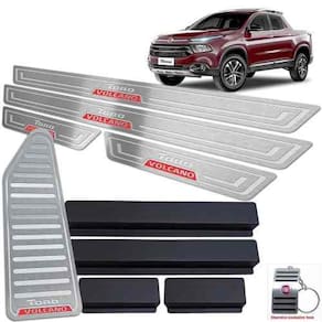 Descanso + Soleira Vinil Fiat Toro Volcano 2016 a 2021 Prata