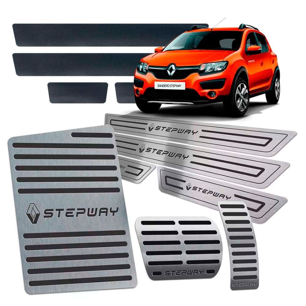 Soleira Pedaleira Descanso Sandero Stepway 2014/19 Aut Preto