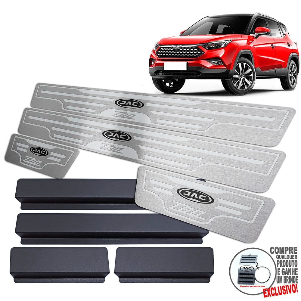Soleira De Porta Em Aço Inox Jac T60 Prata Baixo Relevo