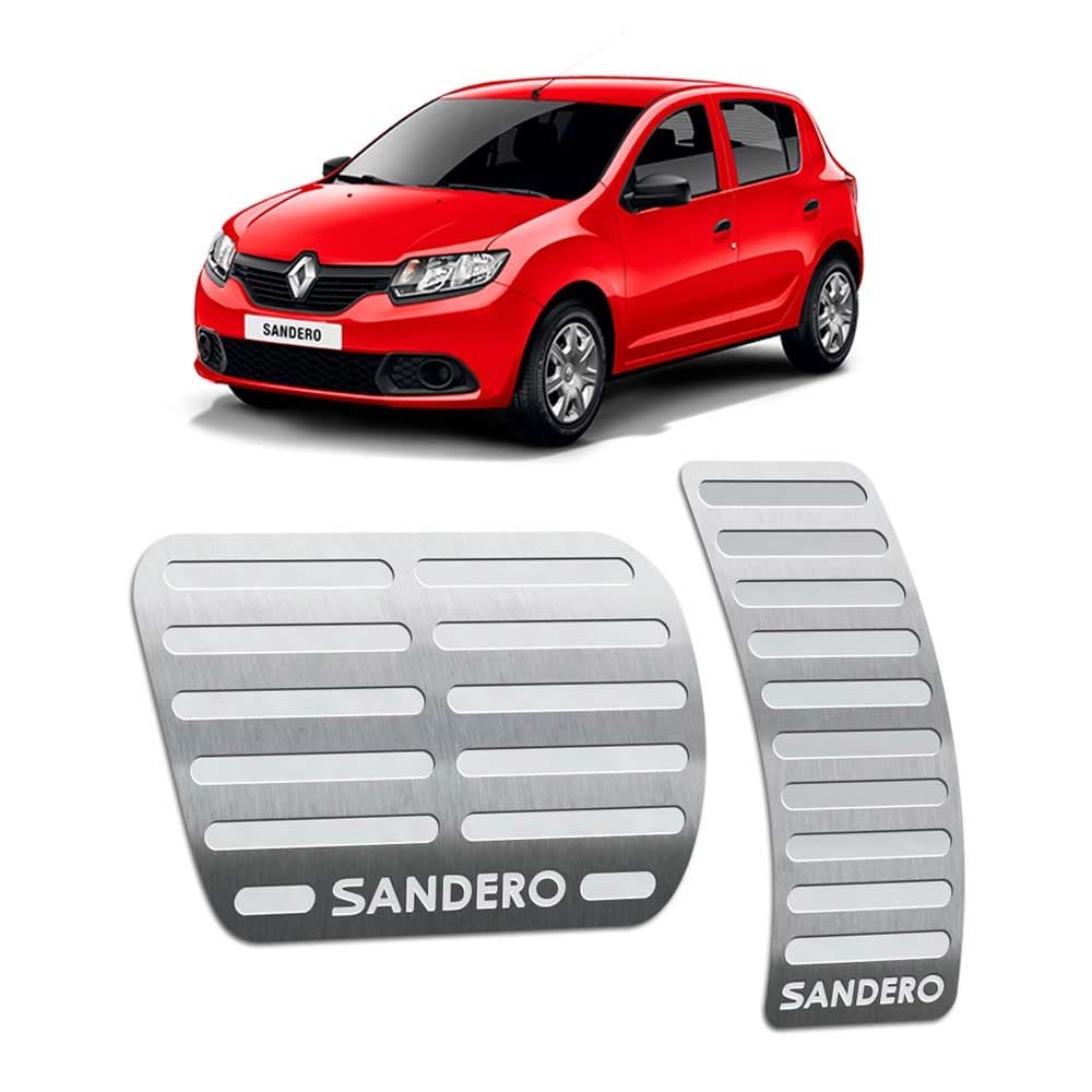 Pedaleira Sandero 2014/2019 Prata Automático Aço Inox