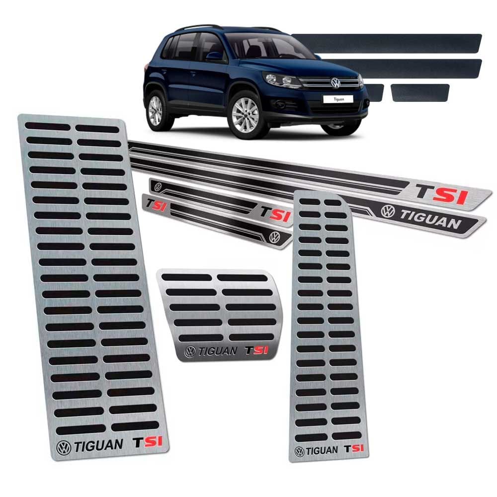 Soleira Pedaleira Descanso Tiguan Tsi 12/17 SI Preto Relevo