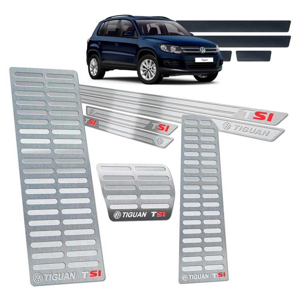 Soleira Pedaleira Descanso Tiguan Tsi 12/17 SI Prata Relevo