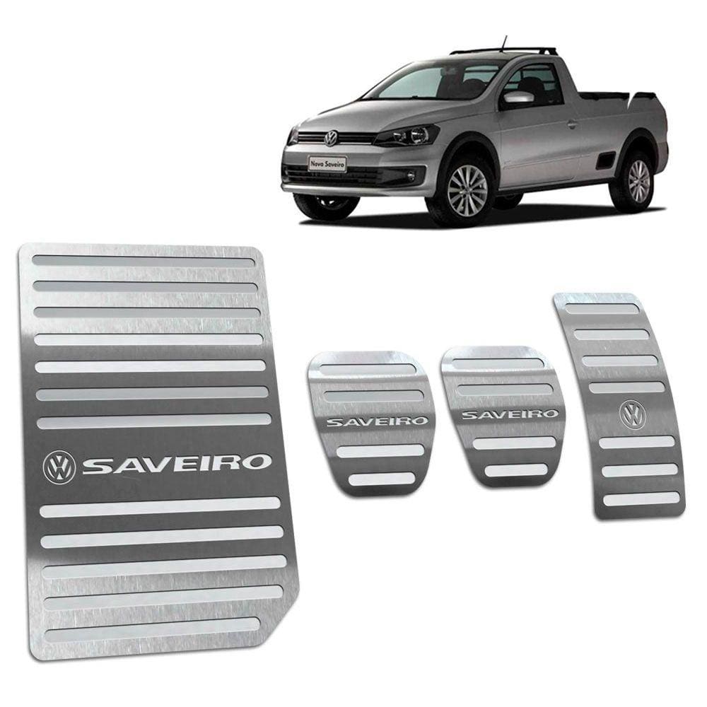 Kit Pedaleira + Descanso Volkswagen Saveiro G6 Prata