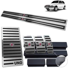 Vinil Soleira Pedaleira Descanso Fiat Uno 2004 A 2011 Preto