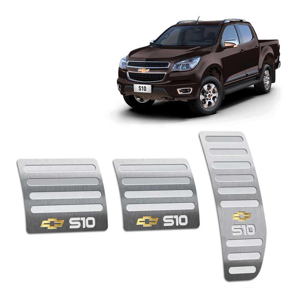 Pedaleira Manual Chevrolet S10 2012 / 2016 Em Aço Inox Prata
